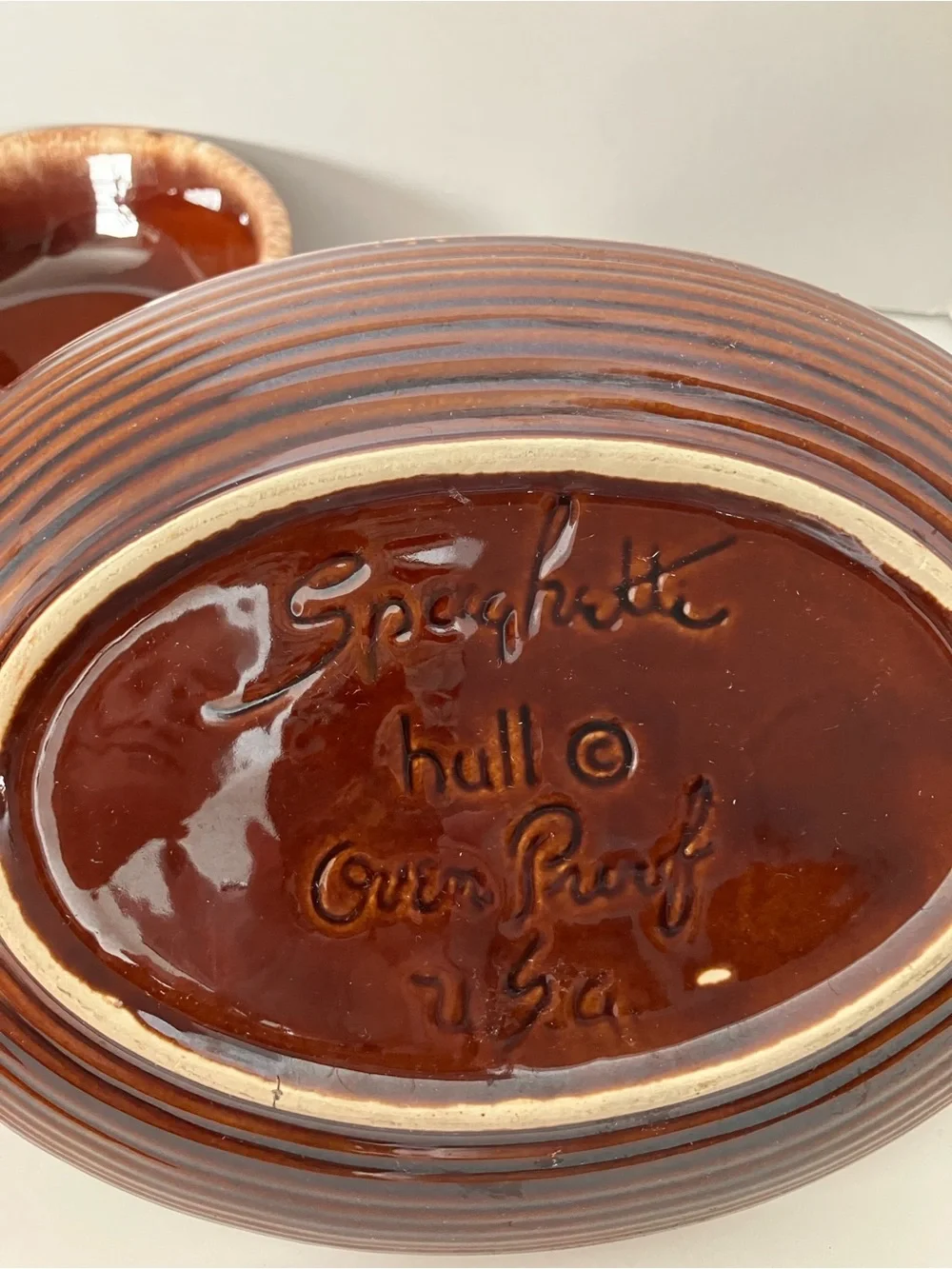 Glazed Ceramic Two-Piece Snack & Dip Set - Brown